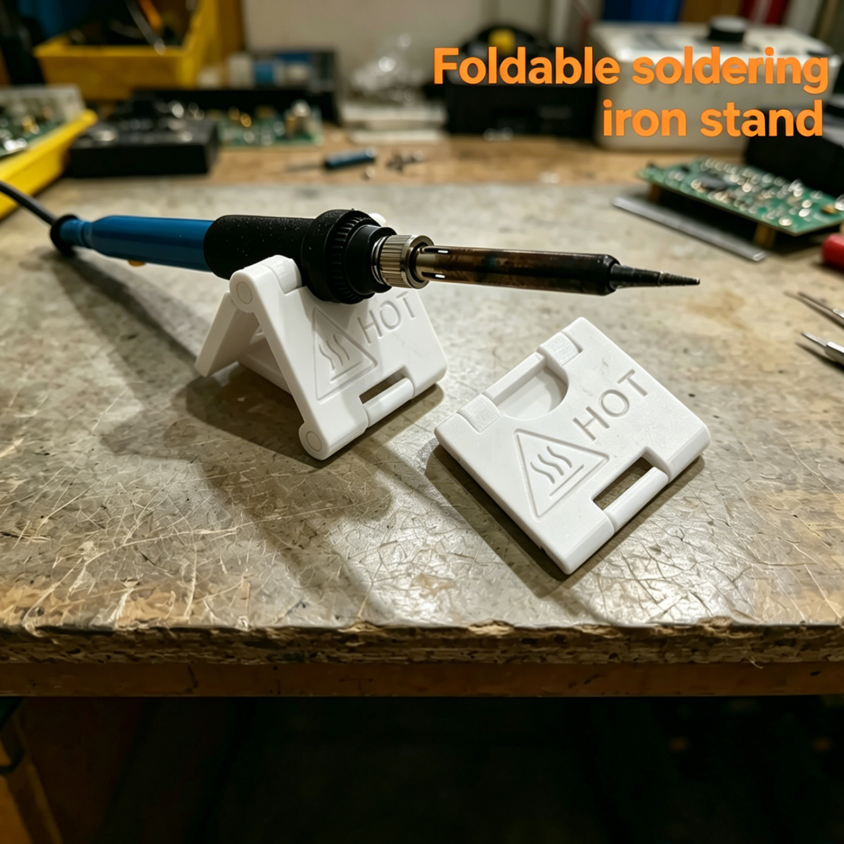 Electronics Stuff - 3D Printed Foldable Soldering Iron Stand,